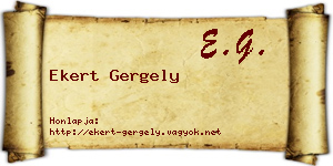 Ekert Gergely névjegykártya